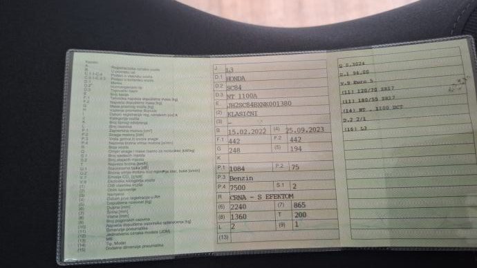 Honda NT1100 DCT, 8.884 km, kao nov, garancija, 2022. god.